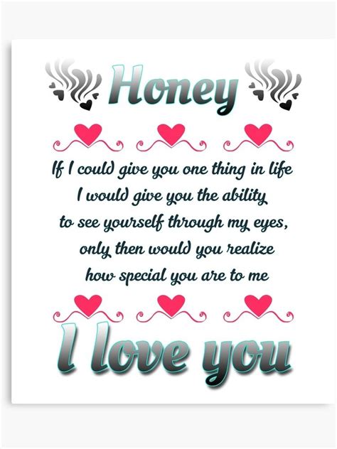 Valentines Day Honey I Love You Canvas Print By Rikitchi10 Redbubble ...