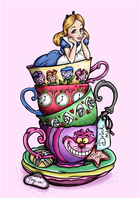 tea cup alice in wonderland - Clip Art Library