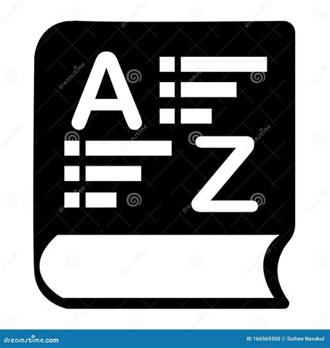 Vocabulary Icon on White Background. Flat Style. Book Glossary Sign ...