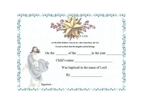 Free Edit Baptism Certificate Template Word