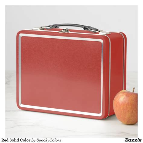 Red Solid Color Metal Lunch Box | Zazzle