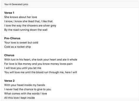 An Interactive AI Lyric Generator That Writes Songs