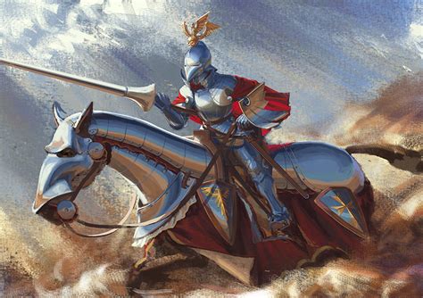 Desktop Wallpapers Armor Spear Knight Horses Helmet Middle Ages