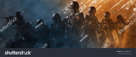 Special Forces Soldier Police Swat Team Stock Photo 1243868992 ...