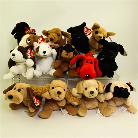 TY Beanie Babies - Lot of 14 Dogs (Fetch Butch Bruno Rover GiGi Tiny +8) *CANADIAN TUSH TAGS ...