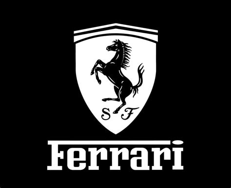 Ferrari Logo Black Prancing Horse Yellow Background Edible Cake Topper Image ABPID00221 ...