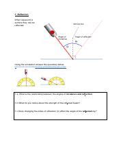 PHET - Bending Light Lab.pdf - 1: Reflection When waves hit a surface ...