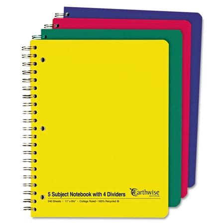 Oxford Wirebound Multi Subject Notebook, College/Medium, 11 x 8 1/2 ...