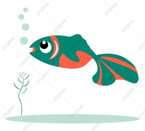 Orange Green Color Vector PNG Images, Green And Orange Colored Fish Vector Illustration ...