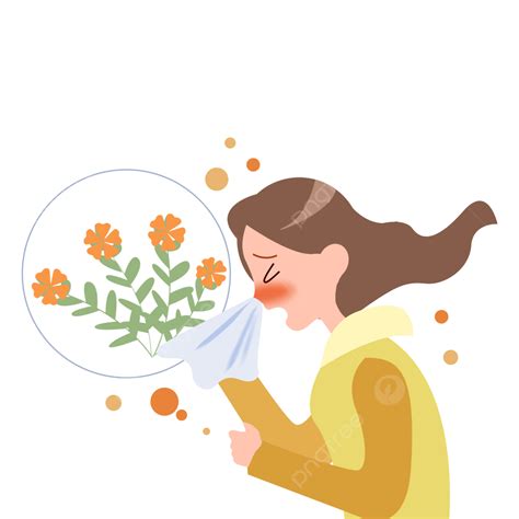 Allergy Pollen Allergy Sneezing Girl, Flower Season, Pollen, Allergy PNG Transparent Clipart ...