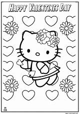 Free Hello Kitty Valentine Coloring Pages Download  sketch template