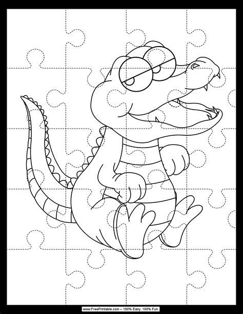 Customize Your Free Printable Crocodile Puzzle