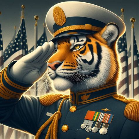 Tiger drum major salute: #26 by AIArtParade on DeviantArt