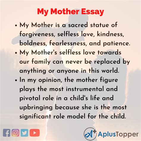 My Mother Essay | Essay on My Mother for Students and Children in English - A Plus Topper in ...