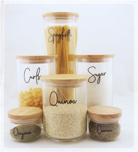 Food Container Labels, Kitchen Pantry Airtight Food Storage Container ...