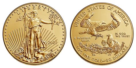 2021 W American Gold Eagle Bullion Coin $50 One Ounce Gold - Type 1 ...