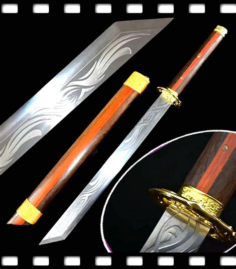 China LongQuan Handmade KungFu Dao Sword Chinese Qing Dynasty Bodyguard Broadsword Sharp High ...