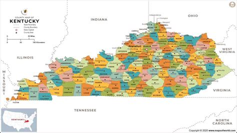 Kentucky County Map, Kentucky Counties List