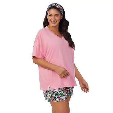 Plus Size Cuddl Duds Top & Bottoms Pajama Set with Headband