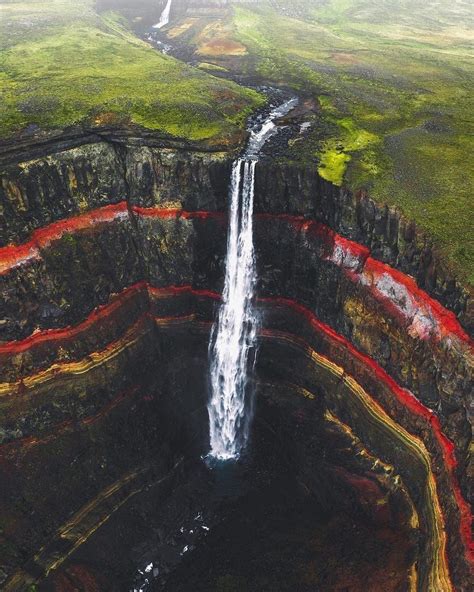 🔥 Hengifoss waterfall in Iceland. Hengifoss is the third highest ...