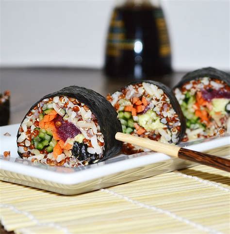 Rainbow Vegetable Sushi Rolls - TheVegLife