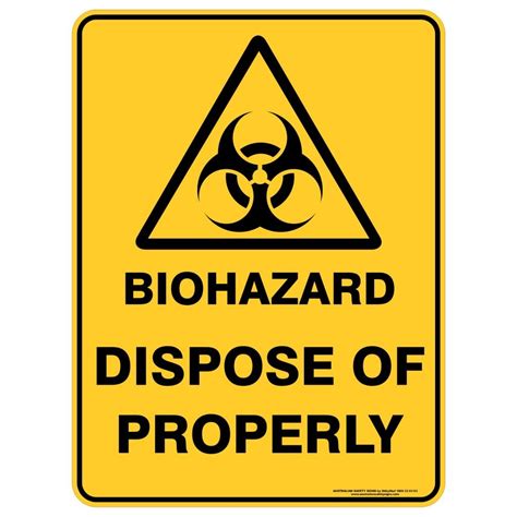 Biohazard Dispose Of Properly | Buy Now | Discount Safety Signs Australia