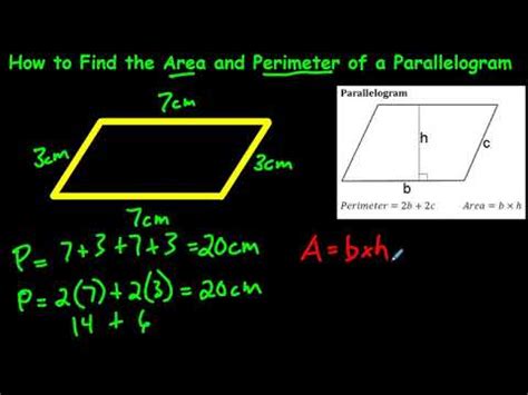 Area Formula For A Parallelogram