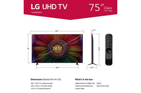 LG 75 Inch Class UR8000 series LED 4K UHD Smart webOS 23 w/ ThinQ AI TV ...