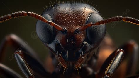 Close Up Of Head Of An Ant Background, Picture Of An Ants Face, Ant, Animal Background Image And ...