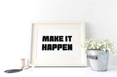 Make It Happen Motivational Poster Inspirational Wall Art | Etsy