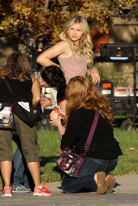 Chloe Grace Moretz in Shorts on Neighbors 2 Sorority Rising set -28 ...