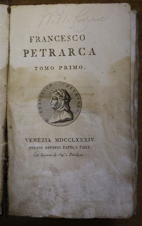 Sold Price: PETRARCH, Francesco (1304-74). [Works in Italian]. Venice: Presso Antonio Zatta, e ...