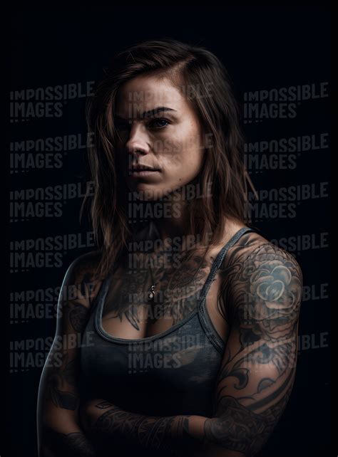 Portrait of a tattooed female bodybuilder - Impossible Images - Unique ...