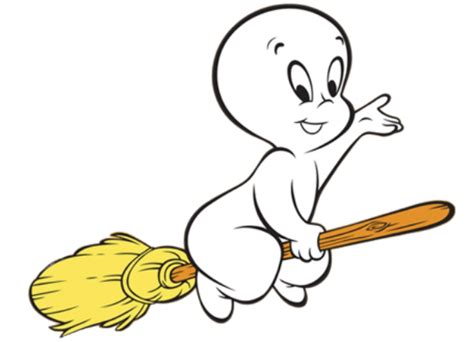 Casper Flying on A Broom transparent PNG - StickPNG