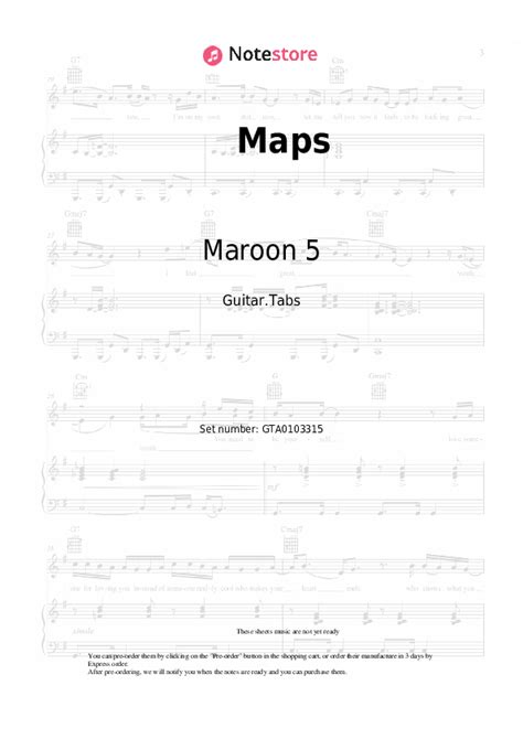 Maps tabs guitar Maroon 5 in Note-Store.com | Guitar.Tabs SKU GTA0103315