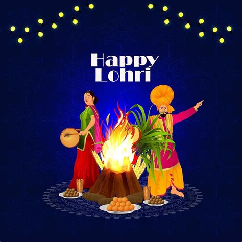 Happy lohri celebration greeting 1933741 Vector Art at Vecteezy