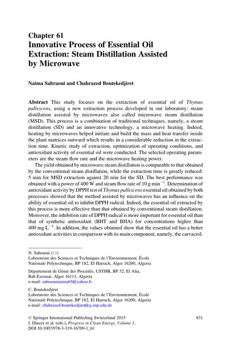 (PDF) Innovative Process of Essential Oil Extraction: Steam ...