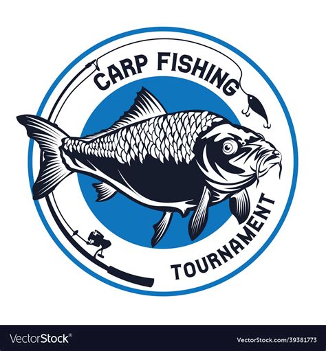 Carp fishing logo Royalty Free Vector Image - VectorStock