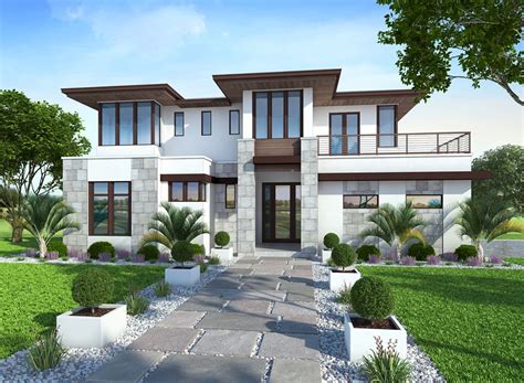 Plan #429042 - 4 bedroom, 5 bath, 3 car garage contemporary house plan ...