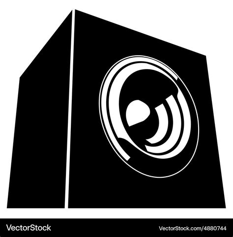 Sound-system speaker icon in black and white Vector Image