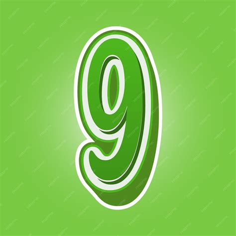 Premium Vector | A green number 9 with a green background