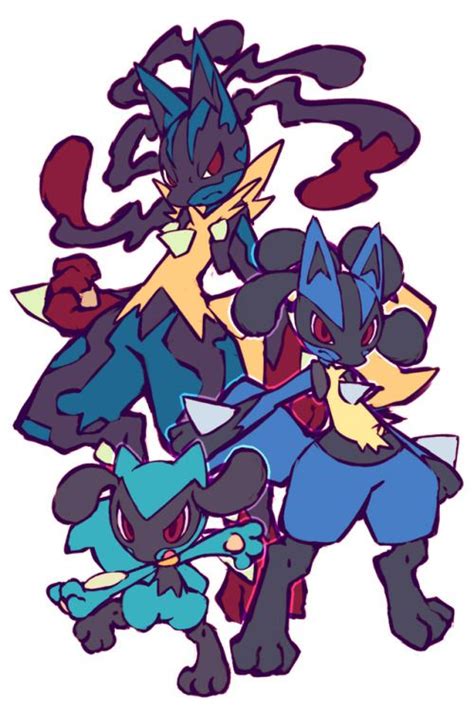 Riolu, Lucario, and Mega Lucario | Pokemon, Pokemon pictures, Anime