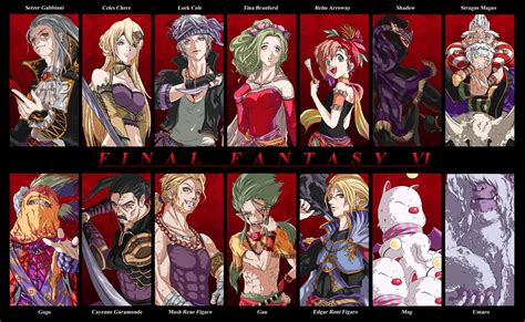 Team members from Final Fantasy VI by 裏ドラ : r/FinalFantasy