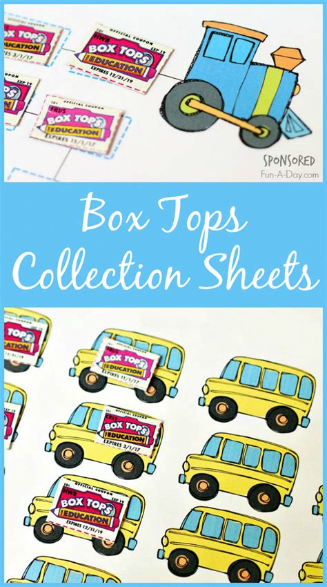 Free Printable Box Tops for Education Collection Sheets - Fun-A-Day!