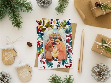 Christmas Nativity Cards Pack Printable, Hand-drawn Christian Cards ...