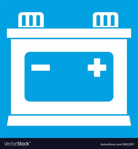 Car battery icon white Royalty Free Vector Image