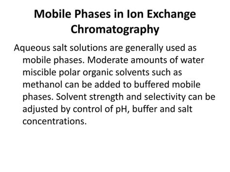 Mobile phase in chromatography