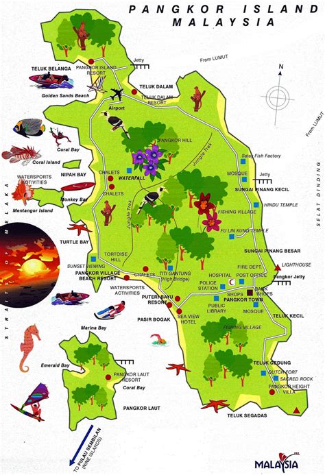 Map Pangkor Island - Click to enlarge | Pangkor island, Malaysia travel ...