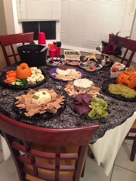 Halloween setup buffet party Party Buffet, Setup, Table Decorations, Halloween, Home Decor ...