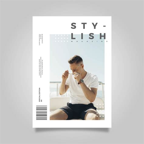 Flat Modern Simple Stylish Magazine Cover Template 259840 Vector Art at Vecteezy